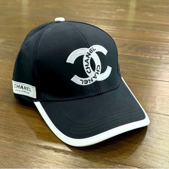 CHANEL Accessories - CHANEL Black and White Cap